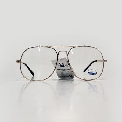 Transparente Visionmania-Modebrille mit goldenem Rahmen 1902BPZT