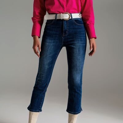 jeans skinny cropped con lavaggio scuro