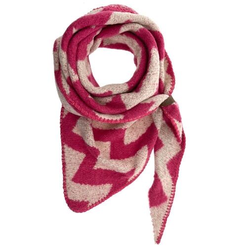 Scarf Nina ZigZag Offwhite-Pink