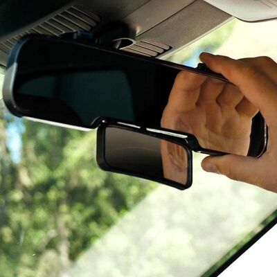 DOUBLE MIRROR: Double Wide Angle Rear View Mirror with Adjustable Attachment Straps