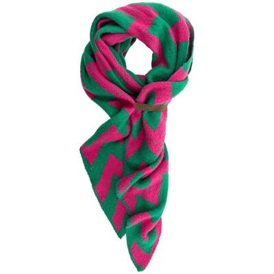 Sciarpa Fem Zigzag Verde-Rosa