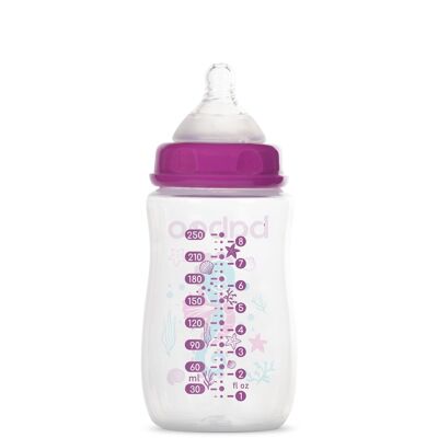 Baboo Anti-Colic-Babyflasche, 250 ml, Lila, Sea Life, 3+ Monate
