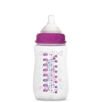 Biberon anti-colique Baboo, 250 ml, violet, Sea Life, 3 mois et plus 1