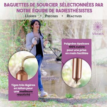 Baguettes de Sourcier Professionnelles Modèle Premium & Pendule Divinatoire | Pack Idéal pour Commencer la Radiesthésie 4