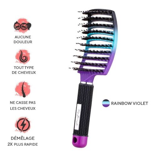 UNE BROSSE DÉMÊLANTE ANTI-CASSE - Rainbow violet