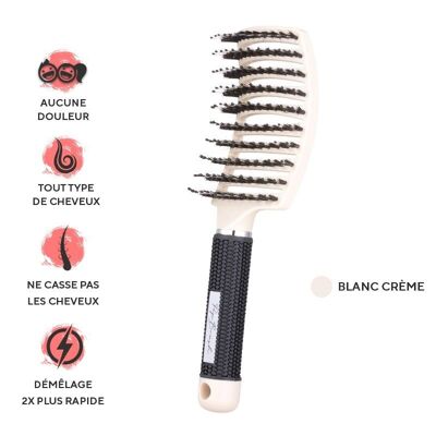 AN ANTI-BREAKAGE DETANGLING BRUSH - Creamy white