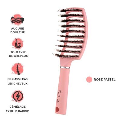 UNE BROSSE DÉMÊLANTE ANTI-CASSE - Rose Pastel