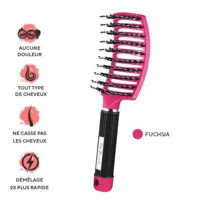 UNE BROSSE DÉMÊLANTE ANTI-CASSE - Fushia