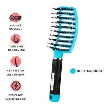 UNE BROSSE DÉMÊLANTE ANTI-CASSE - Turquoise