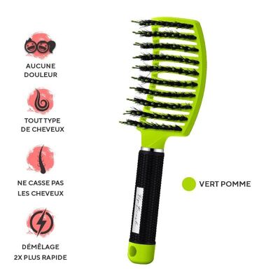 UNE BROSSE DÉMÊLANTE ANTI-CASSE - Vert