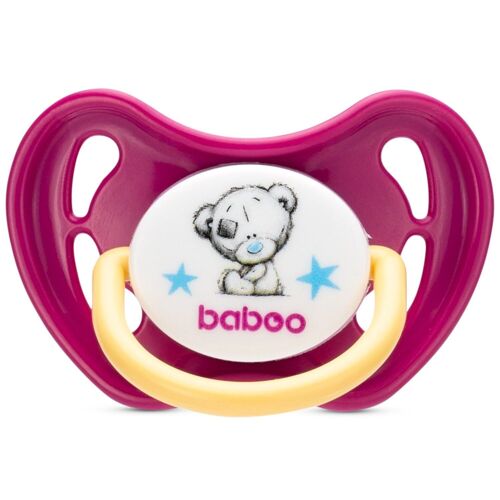 Baboo Latex Round Soother, Purple, Me to You, 0+ Months