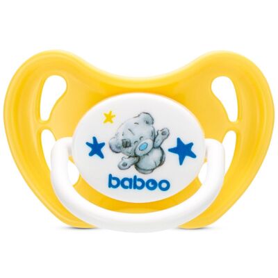 Baboo Latex Round Soother, Yellow, Me to You, 6+ Months