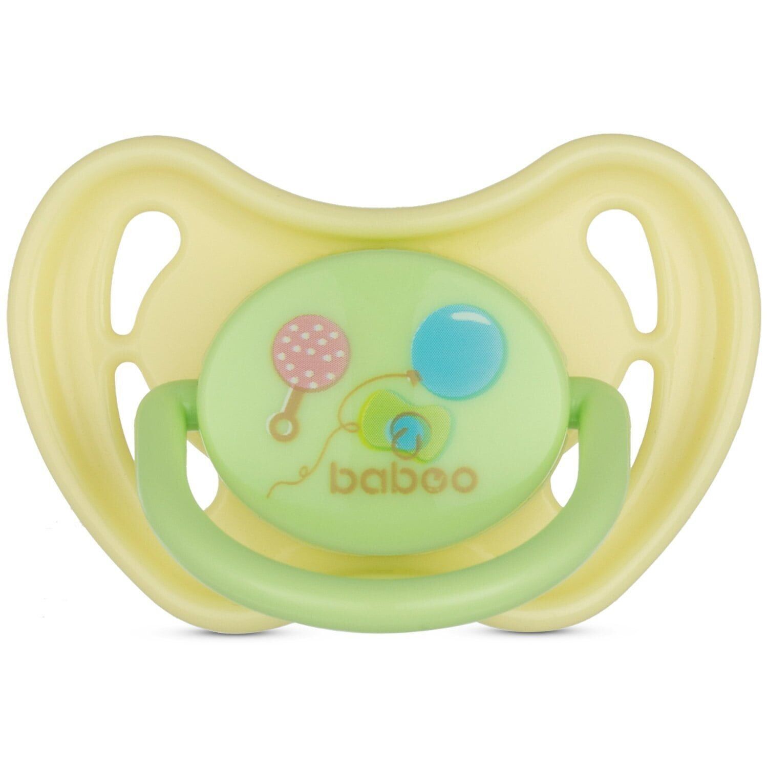 Baboo Latex runder Schnuller, Gelb, Babyparty, 0+ Monate