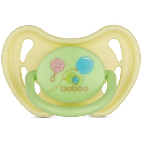 Baboo Latex Round Soother, Yellow, Baby Shower, 0+ Months