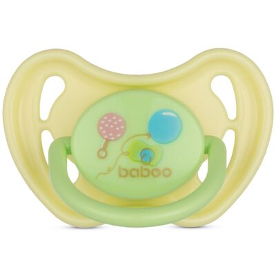 Baboo Sucette ronde en latex, jaune, baby shower, 0+ mois