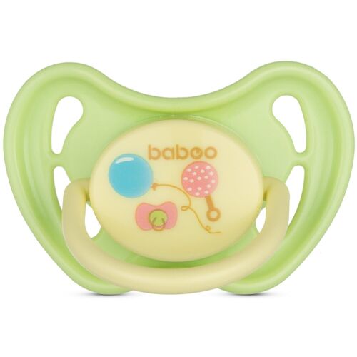 Baboo Latex Round Soother, Green, Baby Shower, 6+ Months