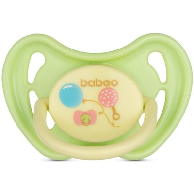 Baboo Latex Round Soother, Green, Baby Shower, 6+ Months