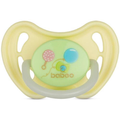 Baboo Latex Round Soother, Glows in the Dark, Yellow, Baby Shower, 0+ Months