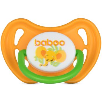 Baboo Sucette symétrique en silicone, Orange, Safari, 0+ mois
