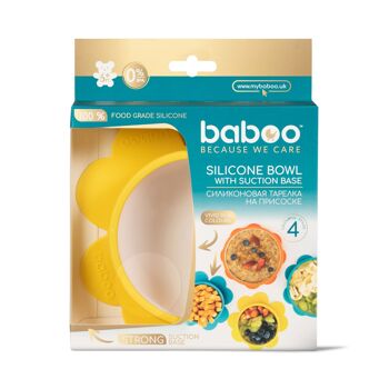 Baboo Bol en silicone avec base à ventouse, jaune, 6 mois et plus 5