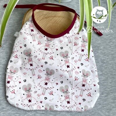 Grand bavoir bébé souris danceuse