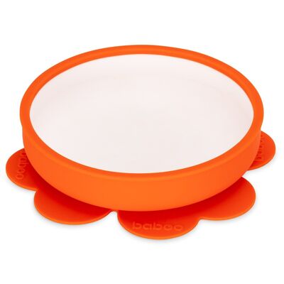 Baboo Silicone Plate with Anti-slip Base, Orange, 6+ Months