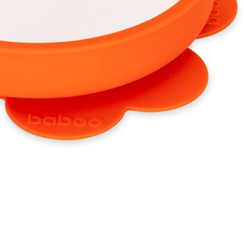 Baboo Assiette en Silicone avec Base Antidérapante, Orange, 6+ Mois 5