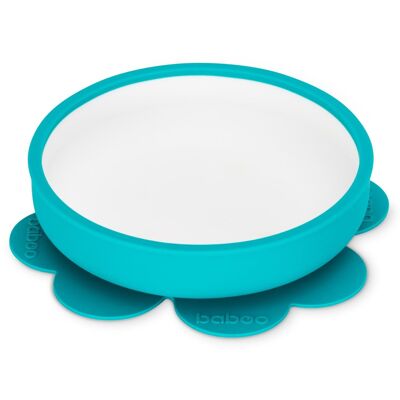 Baboo Assiette en Silicone avec Base Antidérapante, Turquoise, 6+ Mois