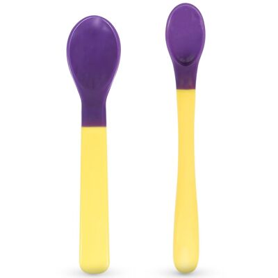 Baboo Heat Sensitive Spoons (2 pcs) Yellow, 4+ Months