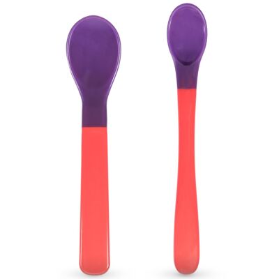 Baboo Heat Sensitive Spoons (2 pcs) Red, 4+ Months