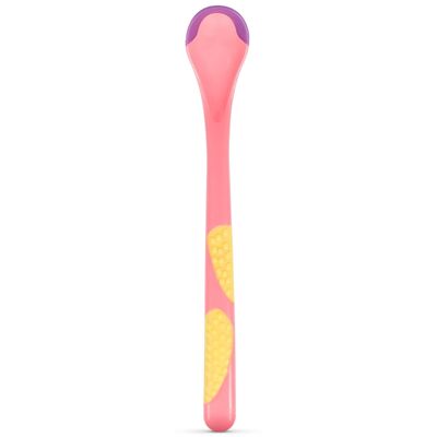 Cucchiaio sensibile al calore Baboo, rosa, 4+ mesi