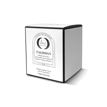 BOUGIE TALISMAN 75ml - Obsidienne noire-Tourmaline-Sauge blanche-Santal 5
