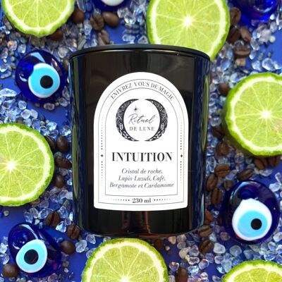 BOUGIE INTUITION 230ml - Cristal de roche-Lapis Lazuli-Café-Bergamote-Cardamome