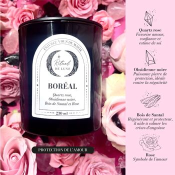 BOUGIE BOREAL 230ml - Quartz rose-Obsidienne noire-Rose-Bois de santal 10