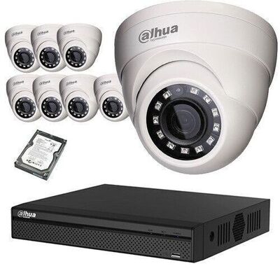HD cvi video surveillance kit 8 domes 1080p