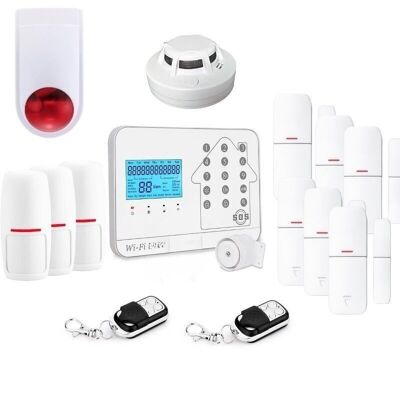 Kit alarme maison connectée sans fil wifi box internet et gsm futura blanche smart life- lifebox - kit6