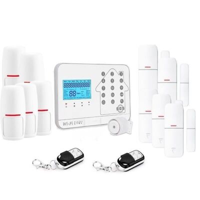 Wireless connected home alarm kit wifi box internet and gsm futura white smart life- lifebox - kit5