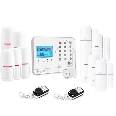 Kit alarme maison connectée sans fil wifi box internet et gsm futura blanche smart life- lifebox - kit5