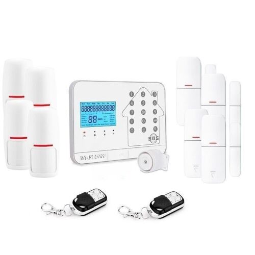 Kit alarme maison connectée sans fil wifi box internet et gsm futura blanche smart life- lifebox - kit4
