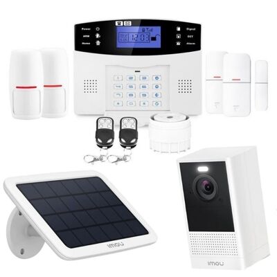 GSM wireless alarm kit for apartment with camera on solar panel lifebox evolution connected kit 2