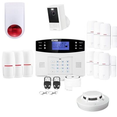 Achat Kit alarme maison connectée sans fil wifi box internet et gsm futura  blanche smart life et 2 caméra wifi - lifebox - kit11 en gros