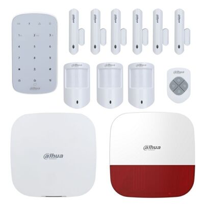 Kit alarme sans fil WIFI, 3G, 4G et GPRS 150 zones 868Ghz - DAHUA - 13 pièces