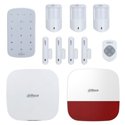 WIFI, 3G, 4G and GPRS wireless alarm kit 150 zones 868Ghz - DAHUA - 11 pieces