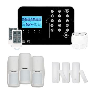 Kit Alarme maison connectée sans fil WIFI Box internet et GSM Futura noire Smart Life - Lifebox - KIT3