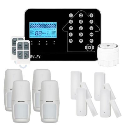 Kit allarme casa connesso senza fili Internet WIFI e GSM box Futura nero Smart Life - Lifebox - KIT4