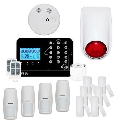 Kit allarme casa connessa senza fili Internet WIFI e GSM box Futura nero Smart Life - Lifebox - KIT7