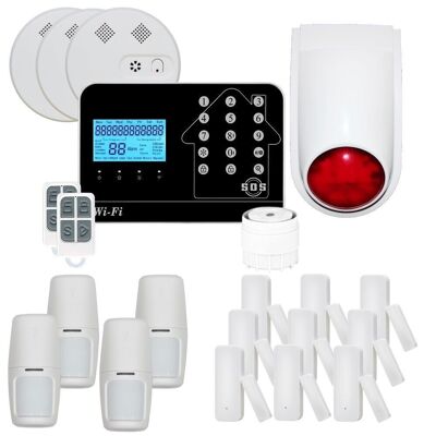 Kit allarme casa connessa senza fili Internet WIFI e GSM box Futura nero Smart Life - Lifebox - KIT8