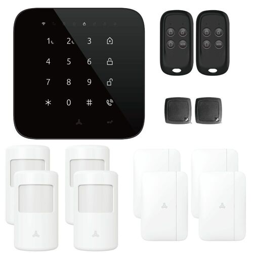 Alarme maison wifi et gsm 4G sans fil connectée Casa Noire - kit 4