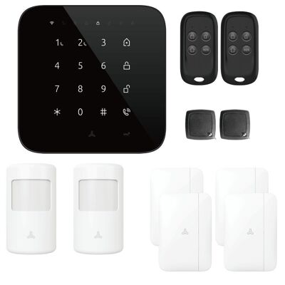 Alarme maison wifi et gsm 4G sans fil connectée Casa Noire - kit 6