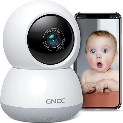 P2 - GNCC WIFI surveillance camera, 1080P night vision and two-way audio, rotatable 355°Pan/Tilt, motion tracking